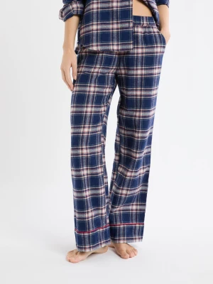 Spodnie piżamowe w kratę z bawełny Etam