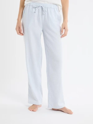 Spodnie piżamowe w kratę z bawełny Etam