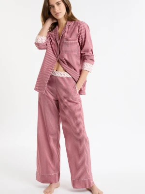 Spodnie piżamowe w paski z bawełny Etam