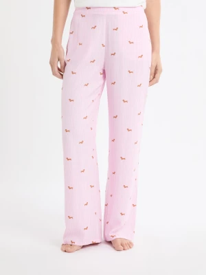 Spodnie piżamowe w paski z motywem jamników Etam