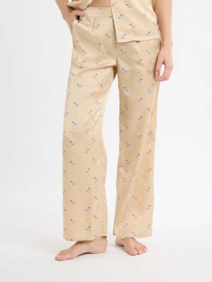 Spodnie piżamowe z satyny w psie wzory Etam