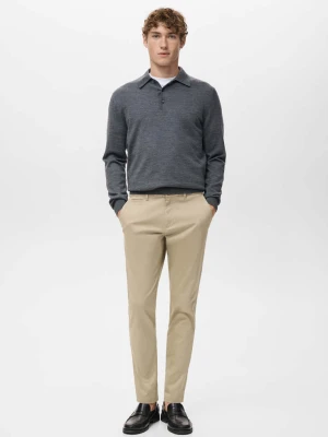 Spodnie Prato chino slim fit cropped beżowy - Mężczyzna - - MANGO MAN