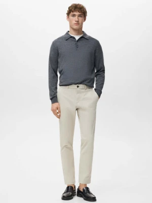 Spodnie Prato chino slim fit cropped kremowy / écru - Mężczyzna - - MANGO MAN