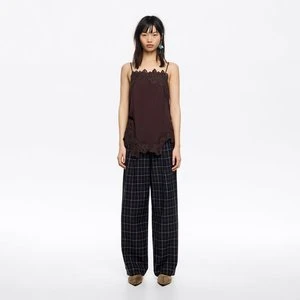 Spodnie proste krata niebieskie BIMBA Y LOLA