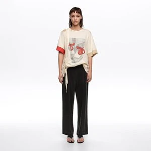 Spodnie proste przeszycia czarne efekt sprania BIMBA Y LOLA