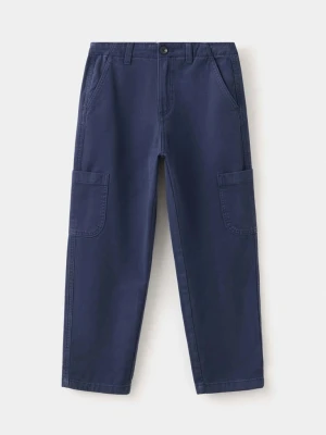 Spodnie regular fit cargo z bawełny granatowy - Dzieci - - MANGO KIDS