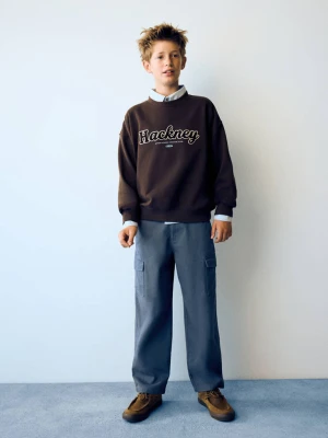 Spodnie regular fit cargo z bawełny niebieski - Dzieci - MANGO KIDS