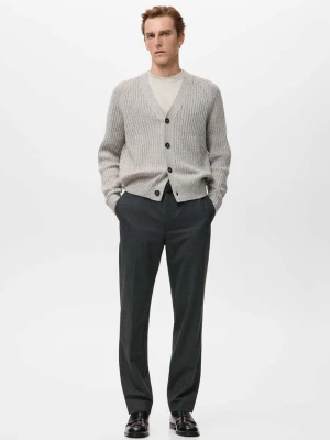 Spodnie regular fit w drobną kratkę ciemnoszary - Mężczyzna - - MANGO MAN