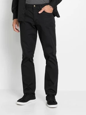 Spodnie regular fit z bawełnianego diagonalu, straight bonprix
