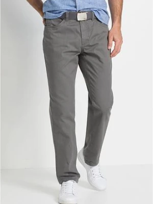 Spodnie regular fit z bawełnianego diagonalu, straight bonprix