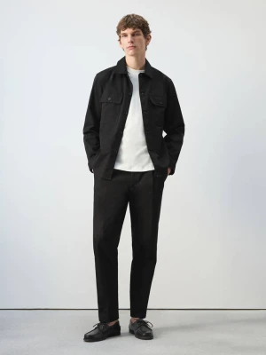 Spodnie regular fit z zaszewkami czarny - Mężczyzna - - MANGO MAN