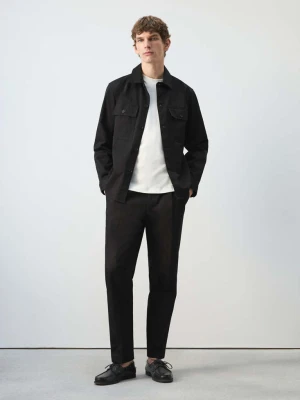 Spodnie regular fit z zaszewkami czarny - Mężczyzna - - MANGO MAN