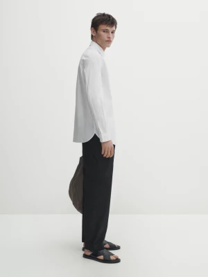 Spodnie Relax Fit Z Ozdobną Kieszenią - Czarny - - Massimo Dutti - Mężczyzna