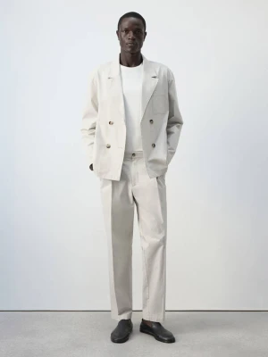 Spodnie relaxed fit cropped lodowy szary - Mężczyzna - MANGO MAN
