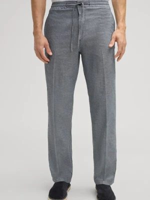 Spodnie Rimon z mieszanki lnu w kolorze granatowym melanżowym Joop