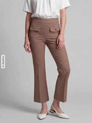 Spodnie rozszerzane o kroju regular fit z mieszanka wiskozy model 'SLOANNE' SEDUCTIVE Camel