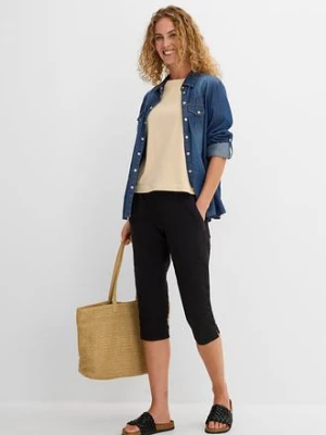 Spodnie rybaczki z wiązanym troczkiem bonprix