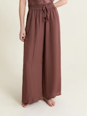 Spodnie satynowe szeroki krój Etam