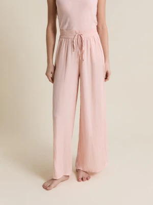 Spodnie satynowe szeroki krój Etam