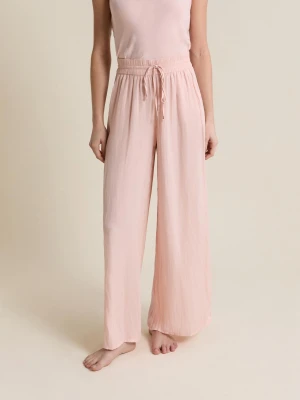 Spodnie satynowe szeroki krój Etam