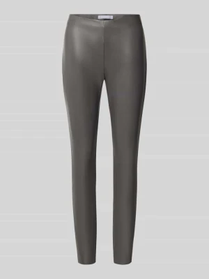 Spodnie skinny fit z imitacji skóry z elastycznym pasem model 'RESA' RAFFAELLO ROSSI Antracytowy
