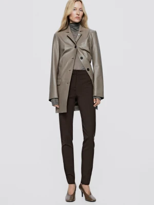 Spodnie Skinny Fit Z Zamkiem U Dołu − Limited Edition - Brązowy - Massimo Dutti - Female