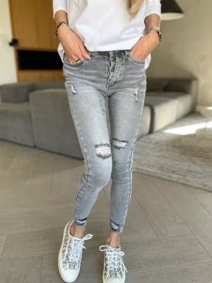 Spodnie Skinny Ripped Gray M ClothStore