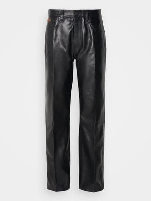 Spodnie skórzane Calvin Klein czarny