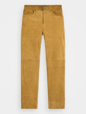 Spodnie skórzane Polo Ralph Lauren jasnobrązowy