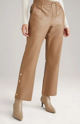 Spodnie skórzane w kolorze beżowym Joop