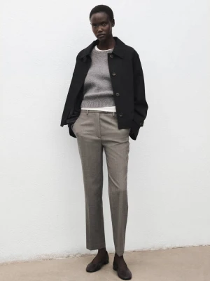 Spodnie slim crop w prążki jasnoszary - Kobieta - - MANGO