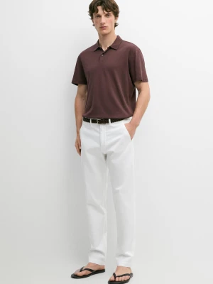 Spodnie Slim Fit - Biały Złamany - - Massimo Dutti - Mężczyzna