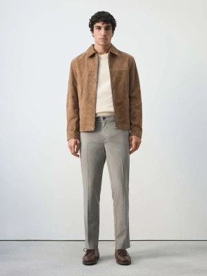 Spodnie slim fit cropped beżowy - Mężczyzna - - MANGO MAN