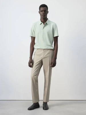 Spodnie slim fit cropped z mieszanki bawełnianej średni brązowy - Mężczyzna - - MANGO MAN
