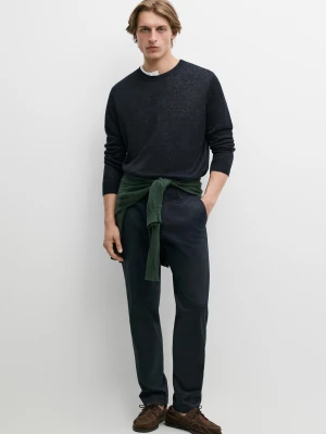 Spodnie Slim Fit - Granatowy - - Massimo Dutti - Mężczyzna