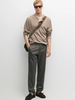 Spodnie Slim Fit - Szary - - Massimo Dutti - Mężczyzna