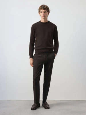 Spodnie slim fit w kratę czekoladowy - Mężczyzna - MANGO MAN