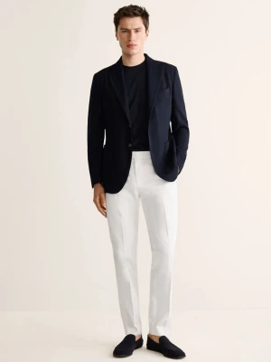 Spodnie slim fit z bawełny złamana biel - Mężczyzna - - MANGO MAN