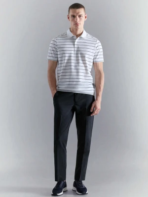 Spodnie slim fit z tkaniny comfort stretch granatowy - Mężczyzna - - MANGO MAN