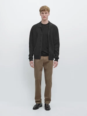 Spodnie Slim O Drobnej Fakturze - Zielony - - Massimo Dutti - Mężczyzna