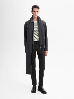 Spodnie Slim Z Bawełnianej Mieszanki - Szary Antracytowy - - Massimo Dutti - Mężczyzna