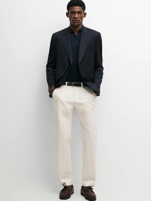 Spodnie Slim Z Mieszanki Bawełny - Beżowy - - Massimo Dutti - Male