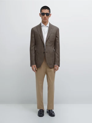 Spodnie Slim Z Mieszanki Bawełny - Beżowy - - Massimo Dutti - Mężczyzna