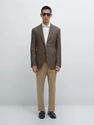 Spodnie Slim Z Mieszanki Bawełny - Beżowy - - Massimo Dutti - Mężczyzna
