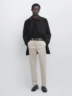 Spodnie Slim Z Mieszanki Bawełny - Beżowy - - Massimo Dutti - Mężczyzna