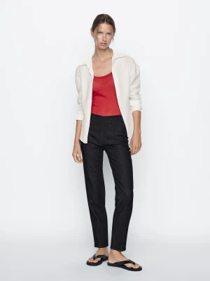 Spodnie Slim Z Mieszanki Bawełny - Ciemnoszary - - Massimo Dutti - Kobieta