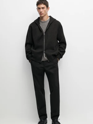Spodnie Slim Z Mieszanki Bawełny - Czarny - Massimo Dutti - Male