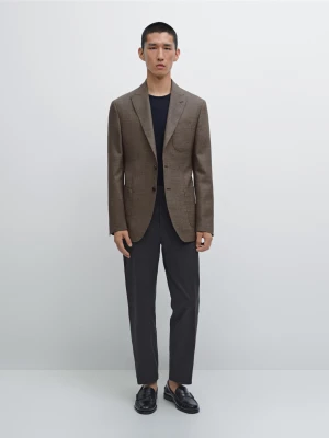 Spodnie Slim Z Mieszanki Bawełny - Granatowy - - Massimo Dutti - Mężczyzna