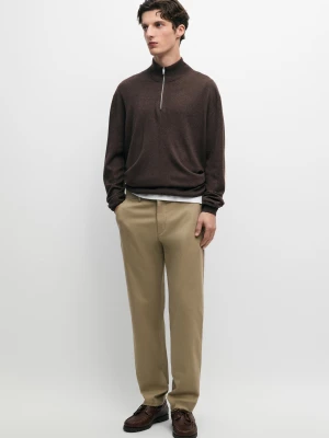 Spodnie Slim Z Mieszanki Bawełny - Opalony - Massimo Dutti - Male