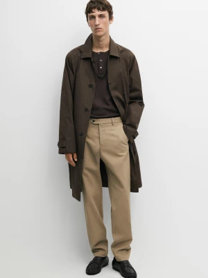 Spodnie Slim Ze 100% Bawełny - Beżowy - Massimo Dutti - Male